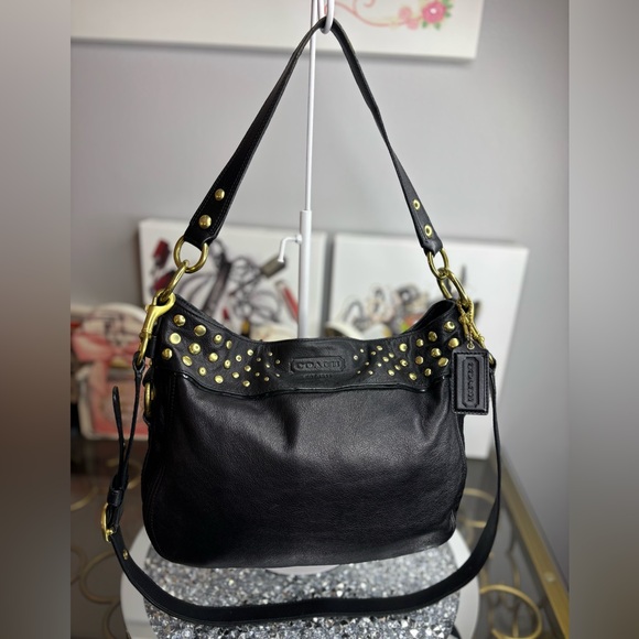Coach 2010 leather studded convertible Zoe crossbody EUC - Picture 1 of 16